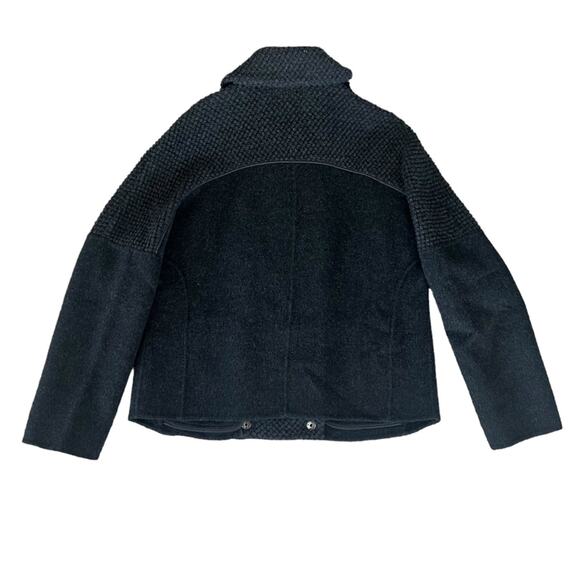 Vince. Women’s Sherpa Boucle Double Breasted Dark Carbon Charcoal Wool Coat Sz S - Picture 6 of 11